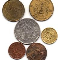 THAILANDIA - Lotto 6 monete circolate #W