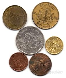 THAILANDIA - Lotto 6 monete circolate #W