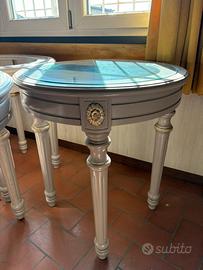 Tavolo con due sedie in verro legno msssello