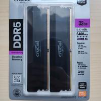 Ram Crucial Pro DDR5 32GB 6400MHz CL38 NUOVE