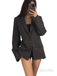 Blazer donna nero/grigio vintage 