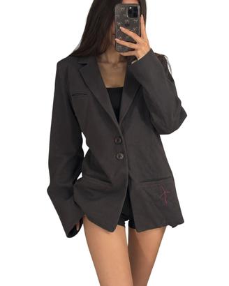 Blazer donna nero/grigio vintage 