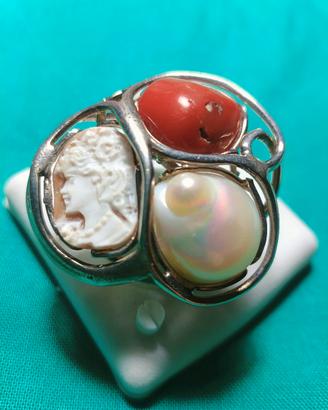 anello regolabile argento rodiato 