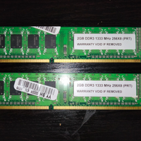 N.2 RAM PC DDR3 1333Mhz 2Gb