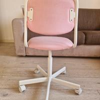 Sedia IKEA da scrivania per bambini, bianco/rosa