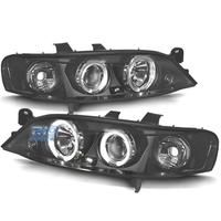 FARI PER OPEL VECTRA B 96-98 ANGEL EYES FONDO NERO