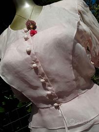 cerimonia donna - Giacchino organza,top raso,gonna