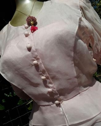 cerimonia donna - Giacchino organza,top raso,gonna