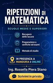 Ripetizioni di matematica con docente abilitata