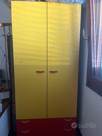 Cameretta per ragazzi letto a una piazza e mezza,