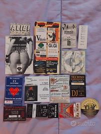 flyer discoteche Bologna, riviera anni 90/2000