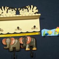 Set tre appendiabiti bimbo in legno