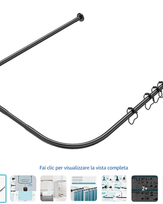 Asta Per Tenda da Doccia a Forma di U Senza Foratu