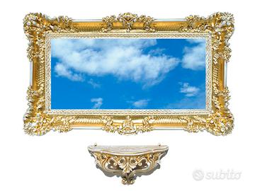 Mensola + specchio grande stile barocco vari color