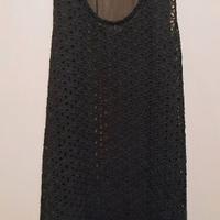 Canotta traforata nera in seta di Twin Set