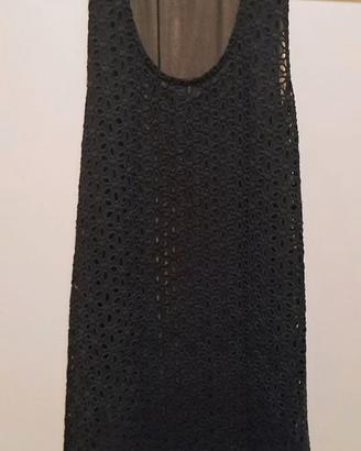 Canotta traforata nera in seta di Twin Set