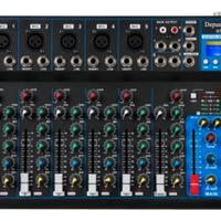 mixer, casse, stativi, tastiera, microfoni, e altr