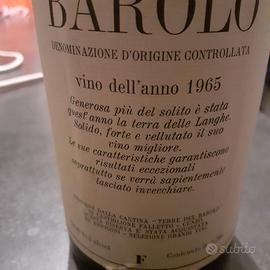 Rara bottiglia di BAROLO 1965  terra del barolo