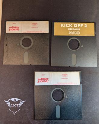 Lotto 3 Floppy Disk 5.25" Commodore 64 - Kick Off