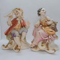 coppia statuine porcellana Capodimonte G.Cappè
