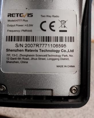 walkie-talkie 16 CH ( solo una unità)
