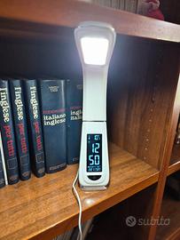 lampada led da tavolo con orologio 