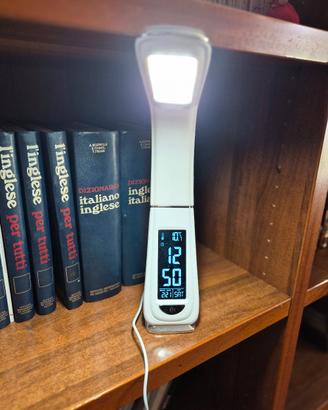 lampada led da tavolo con orologio 