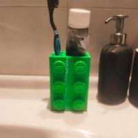 porta spazzolino in lego style