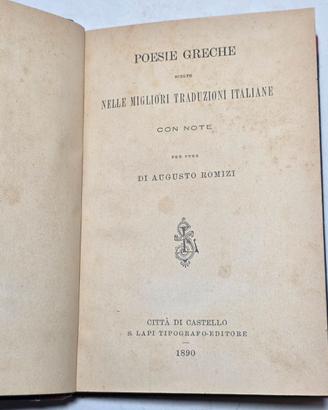 Città Di Castello - Poesie Greche Agostino Romizi