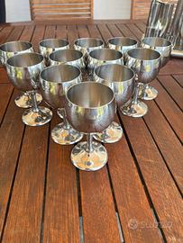 Set 12 calici vintage IMCO in acciaio inox 18/10