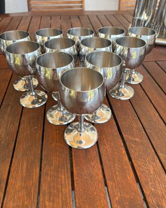 Set 12 calici vintage IMCO in acciaio inox 18/10