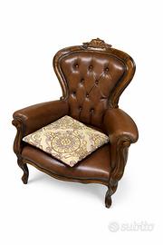 Coppia di sedie in pelle Vintage