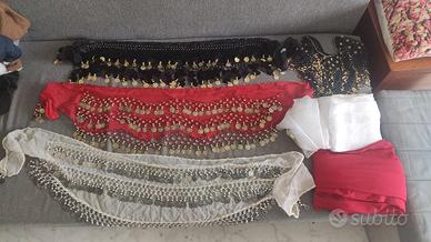 Set danza del ventre (gonna, top, cinture e velo)