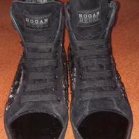 Hogan Rebel scarpe donna nere 38 sneakers glitter