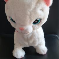 Gatta interattiva peluches bianca
