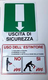 Cartello USCITA DI SICUREZZA in metallo 31X25