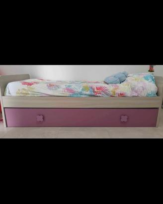 Struttura letto singolo con doghe in legno