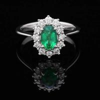 ANELLO MARGUERITE IN ORO 18KT SMERALDO E BRILLANTI