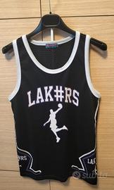 BSKT 16 basket canotta nera girocoll stampa LAKERS