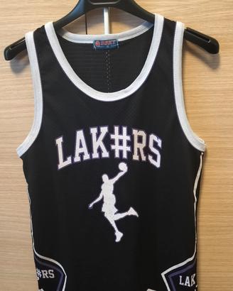 BSKT 16 basket canotta nera girocoll stampa LAKERS