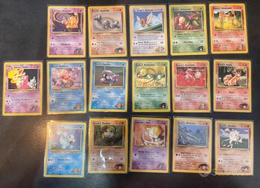 🎴 Lotto 16 Carte Pokémon Vintage - Gym Heroes🇬🇧