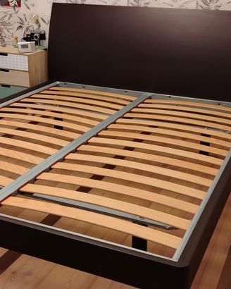Letto matrimoniale legno finitura wengé