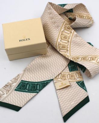Rolex Foulard Twilly Rolex Seta Beige/Verde