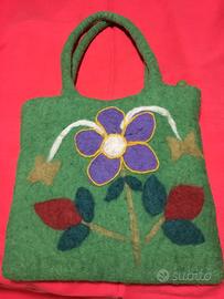 Borsa in feltro verde