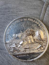 Rara Medaglia d'Argento XIX Sec. - Comizio Agrario