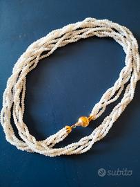 collana corallo bianco e chiusura oro 750