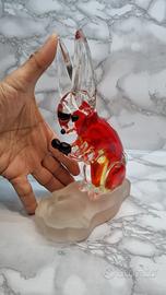 vintage coniglietto posacenere In Vetro Di Murano 