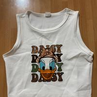 Top bambina bianco Disney Daisy 7-8 anni nuovo