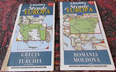 STRADE D'EUROPA La Repubblica 2 cartine stradali