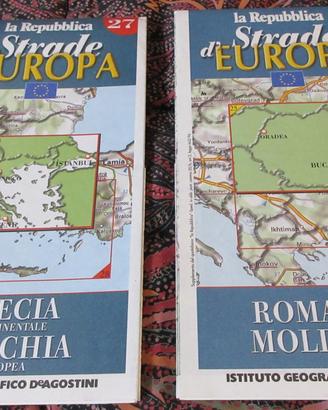 STRADE D'EUROPA La Repubblica 2 cartine stradali